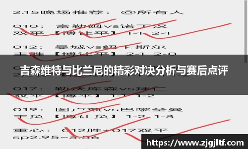 吉森维特与比兰尼的精彩对决分析与赛后点评